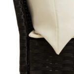 vidaXL 4-dielna záhradná jedálenská sada s vankúšmi čierna polyratan – Obrázok 9