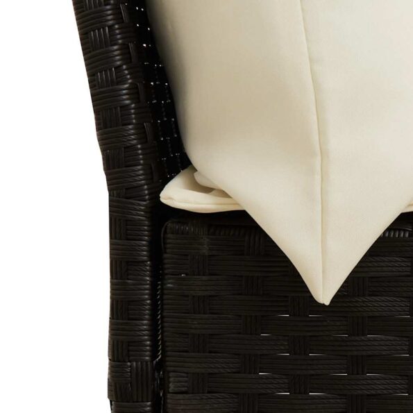 vidaXL 4-dielna záhradná jedálenská sada s vankúšmi čierna polyratan – Obrázok 9
