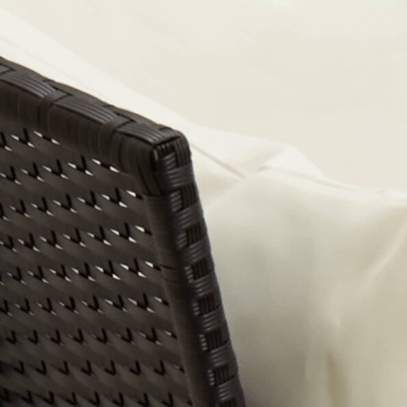 vidaXL 4-dielna záhradná jedálenská sada s vankúšmi čierna polyratan – Obrázok 10