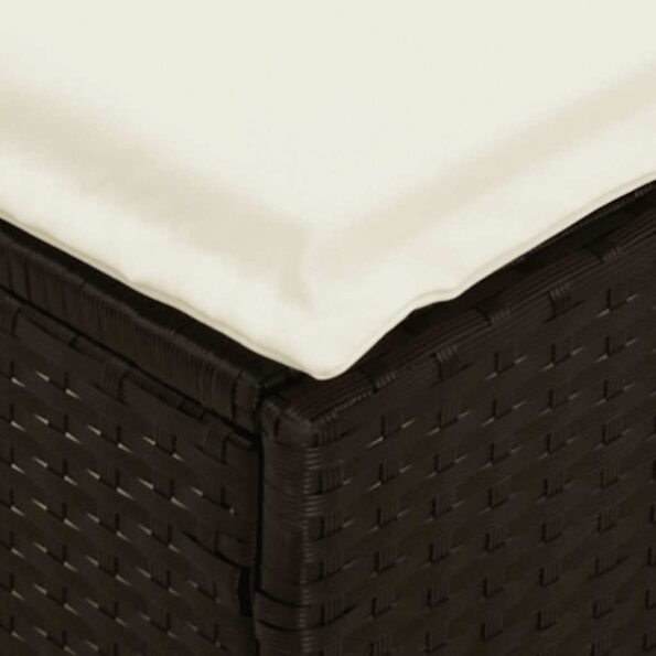 vidaXL 4-dielna záhradná jedálenská sada s vankúšmi čierna polyratan – Obrázok 11