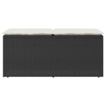 vidaXL Záhradná lavička s vankúšom Čierna 110x40x44 cm Poly Rattan – Obrázok 4