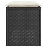 vidaXL Záhradná lavička s vankúšom Čierna 110x40x44 cm Poly Rattan – Obrázok 5