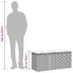 vidaXL záhradná lavica s vankúšom sivá 110x40x44 cm polyratan – Obrázok 9