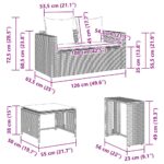 VidaXL 5-dielna záhradná sedacia súprava vankúšmi Stohovateľný čierny – Obrázok 12