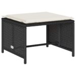 VidaXL 5-dielna záhradná sedacia súprava vankúšmi Stohovateľný čierny – Obrázok 7