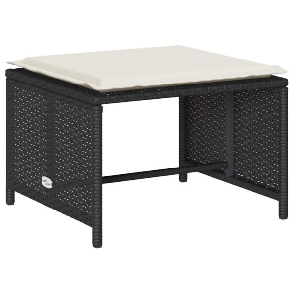 VidaXL 5-dielna záhradná sedacia súprava vankúšmi Stohovateľný čierny – Obrázok 7