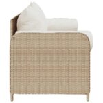 vidaXL Záhradná pohovka s vankúšmi 3-miestna béžová polyratanová – Obrázok 5