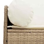 vidaXL Záhradná pohovka s vankúšmi 3-miestna béžová polyratanová – Obrázok 7