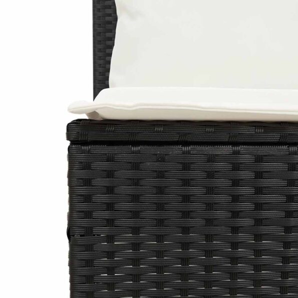 vidaXL 3-dielna záhradná jedálenská sada s vankúšmi čierna polyratan – Obrázok 12