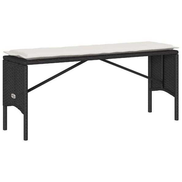 vidaXL 3-dielna záhradná jedálenská sada s vankúšmi čierna polyratan – Obrázok 5