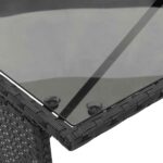 vidaXL 3-dielna záhradná jedálenská sada s vankúšmi čierna polyratan – Obrázok 11