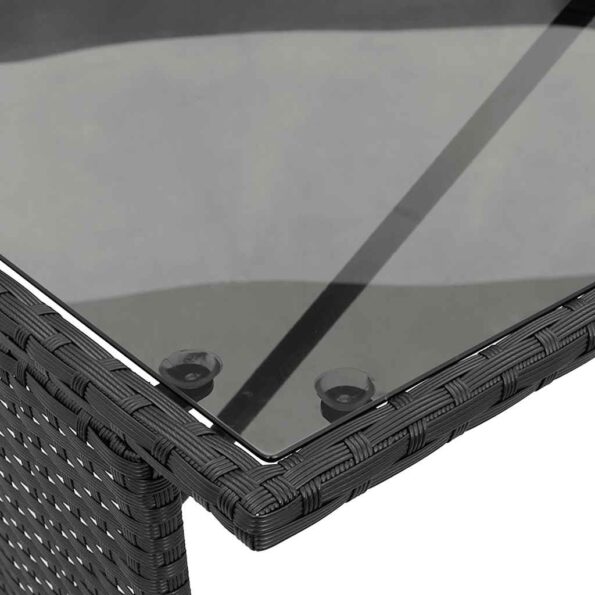 vidaXL 3-dielna záhradná jedálenská sada s vankúšmi čierna polyratan – Obrázok 11