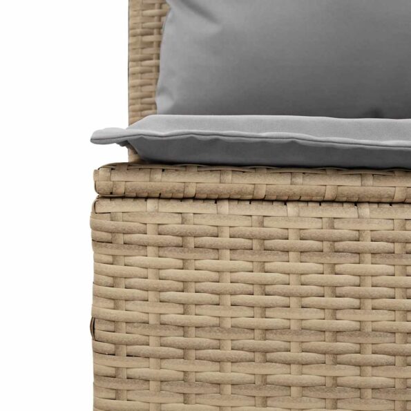 vidaXL 3-dielna záhradná jedálenská súprava a vankúše béžová polyratan – Obrázok 12