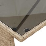 vidaXL 3-dielna záhradná jedálenská súprava a vankúše béžová polyratan – Obrázok 11