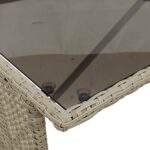 vidaXL 3-dielna záhradná jedálenská sada vankúše bledosivá polyratan – Obrázok 11