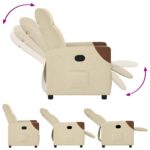 vidaXL Sklápacie kreslo krémové látkové – Obrázok 6