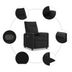 vidaXL Sklápacie kreslo čierne látkové – Obrázok 7