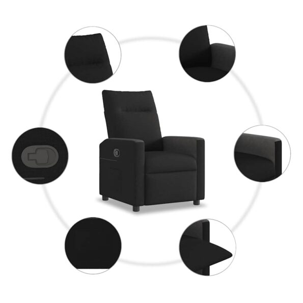 vidaXL Sklápacie kreslo čierne látkové – Obrázok 7