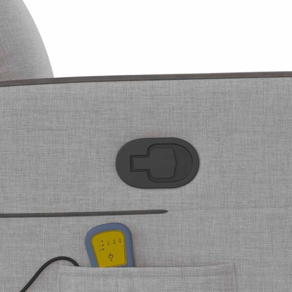 vidaXL Sklápacie masážne kreslo oblakšedá látka – Obrázok 10