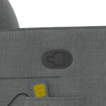 vidaXL Sklápacie masážne kancelárske kreslo tmavosivé látkové – Obrázok 10