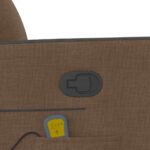 vidaXL Sklápacie masážne kreslo hnedé látka – Obrázok 10