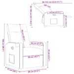 vidaXL Sklápacie kreslo krémové látkové – Obrázok 12