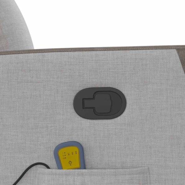 vidaXL Sklápacie masážne kreslo oblakšedá látka – Obrázok 10