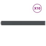 vidaXL Obruby trávnika 10 ks Antracit Oceľ valcovaná za studena – Obrázok 2