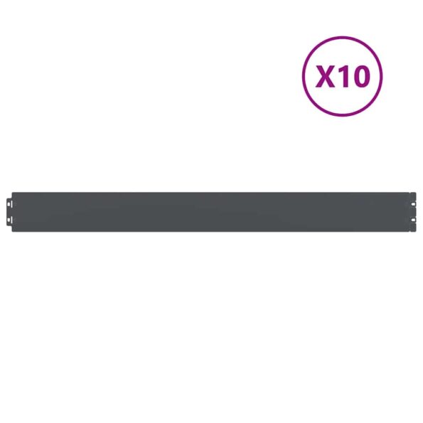 vidaXL Obruby trávnika 10 ks Antracit Oceľ valcovaná za studena – Obrázok 2
