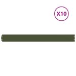 vidaXL Obruby trávnika 10 ks Olivová zelená Oceľ valcovaná za studena – Obrázok 2