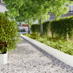 vidaXL Obruby trávnika 10 ks Biela 35x103 cm Oceľ valcovaná za studena