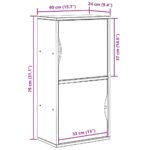VidaXL Bočná skrinka "ODDA" 40x24x79 cm masívna borovica – Obrázok 10