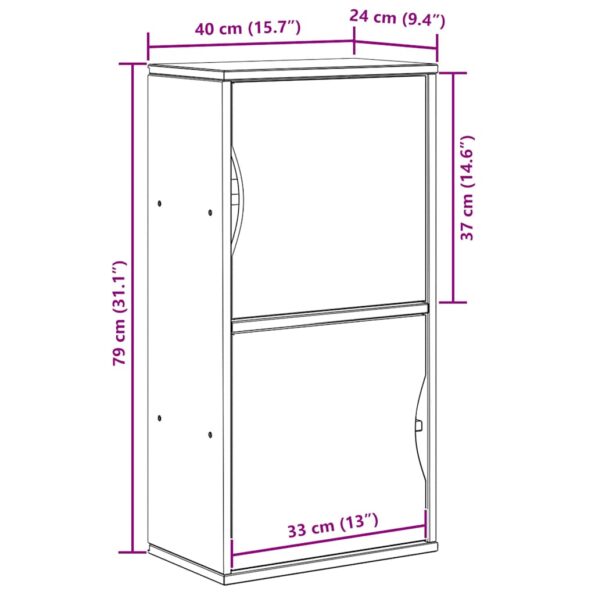 VidaXL Bočná skrinka "ODDA" 40x24x79 cm masívna borovica – Obrázok 10