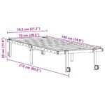 VidaXL Rám postele bez matraca Skladací Biela 75x190 cm Oceľ – Obrázok 12