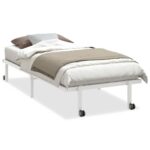 VidaXL Rám postele bez matraca Skladací Biela 90x190 cm Oceľ – Obrázok 2