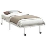 VidaXL Rám postele bez matraca Skladací Biela 90x190 cm Oceľ – Obrázok 3