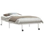 VidaXL Rám postele bez matraca Skladací Biela 107x203 cm Oceľ – Obrázok 3