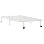 VidaXL Rám postele bez matraca Skladací Biela 107x203 cm Oceľ – Obrázok 5
