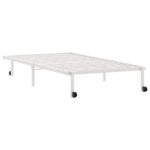 VidaXL Rám postele bez matraca Skladací Biela 107x203 cm Oceľ – Obrázok 8