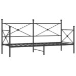 vidaXL Denná posteľ bez matraca Čierna 80x200 cm Oceľ – Obrázok 2