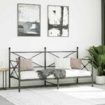 vidaXL Denná posteľ bez matraca Čierna 80x200 cm Oceľ – Obrázok 3