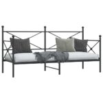 vidaXL Denná posteľ bez matraca Čierna 80x200 cm Oceľ – Obrázok 4