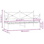 vidaXL Denná posteľ bez matraca Čierna 80x200 cm Oceľ – Obrázok 11