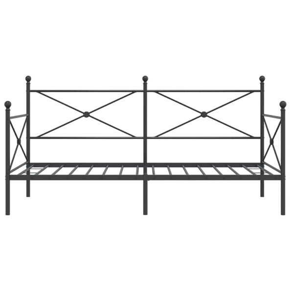 vidaXL Denná posteľ bez matraca Čierna 100x190 cm Oceľ – Obrázok 5