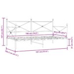 vidaXL Denná posteľ bez matraca Čierna 100x190 cm Oceľ – Obrázok 11