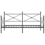 vidaXL Denná posteľ bez matraca Čierna 100x200 cm Oceľ – Obrázok 5