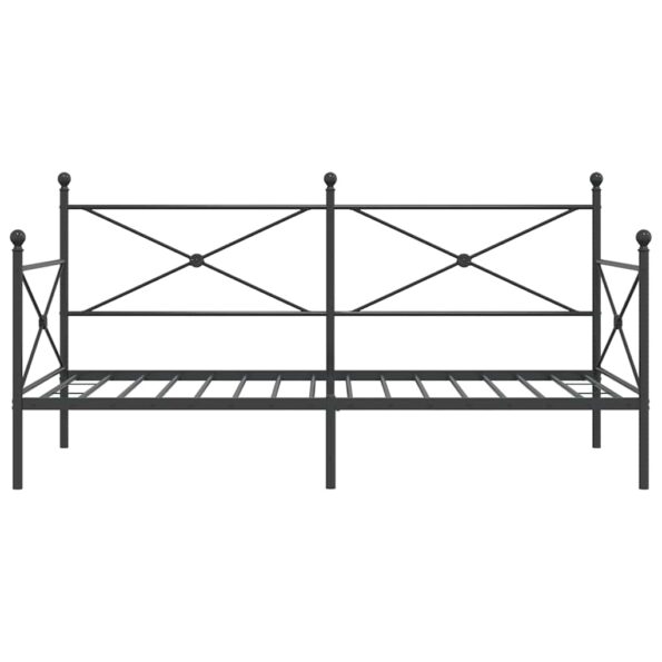 vidaXL Denná posteľ bez matraca Čierna 100x200 cm Oceľ – Obrázok 5