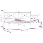 vidaXL Denná posteľ bez matraca Čierna 100x200 cm Oceľ – Obrázok 11