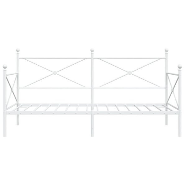 VidaXL Denná posteľ bez matraca Biela 100x190 cm Oceľ – Obrázok 5