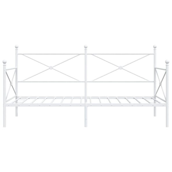 VidaXL Denná posteľ bez matraca Biela 100x200 cm Oceľ – Obrázok 5